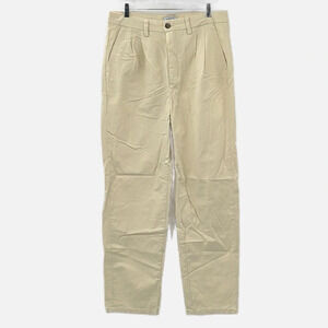 Amendi Gunnar in Light Beige Organic Cotton Pleat Front Button Fly Pants - Sz 32